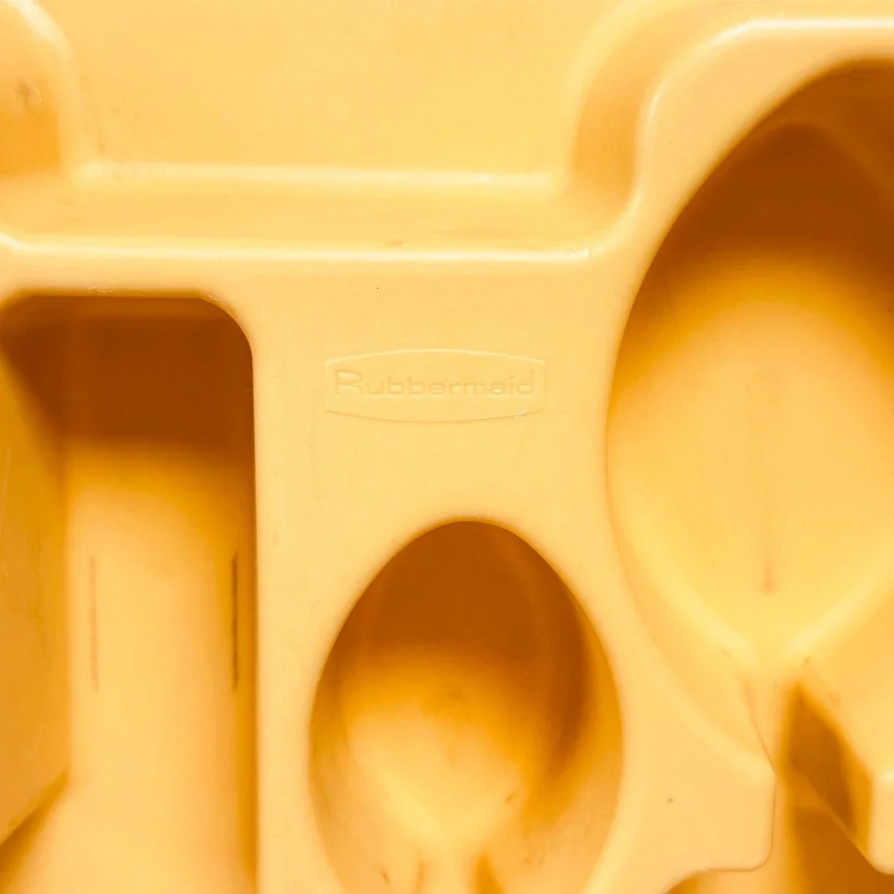 Vintage Rubbermaid Silverware Drawer Organizer Yellow Harvest Gold Plastic Tray